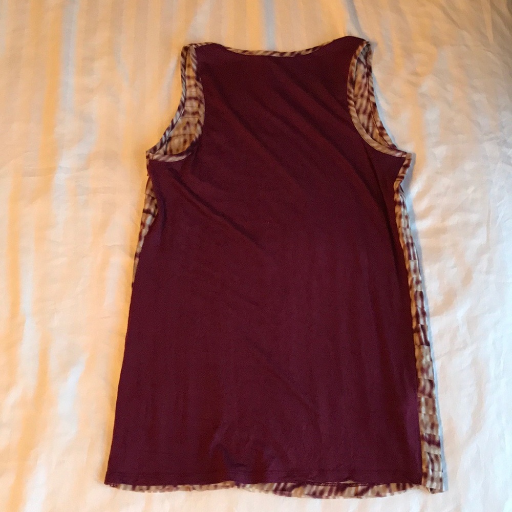 🌟ANN TAYLOR Maroon Ribbon Front Shell, XS - Picture 3 of 7